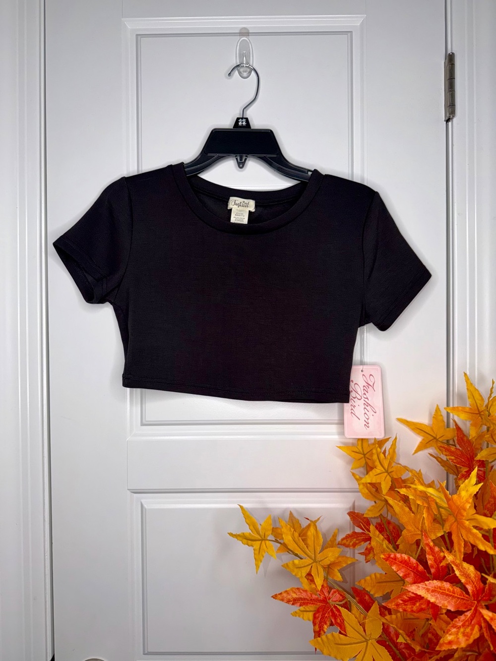 Black Crop Tee - Women's Short Sleeve Top